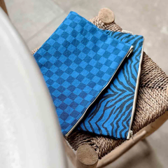 Pochette Lili - Damier Bleu grec / Bleu navy