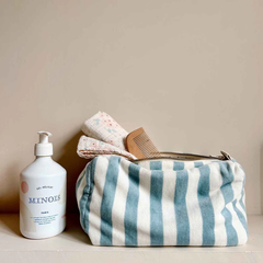 Trousse de toilette Vic - Coton éponge - Rayures Blue cloud