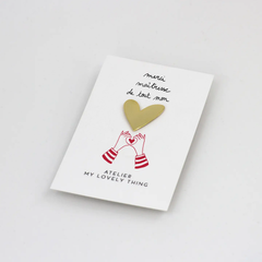 Pin's coeur en laiton - Merci maîtresse
