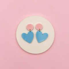 Boucles d'oreilles Coeurs Bicolores