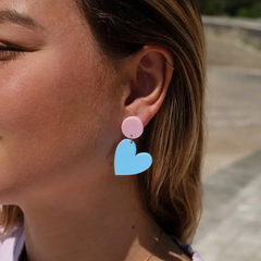 Boucles d'oreilles Coeurs Bicolores