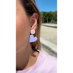 Boucles d'oreilles Coeurs Bicolores