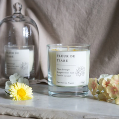 Bougie parfumée artisanale cire végétale - Fleur de tiaré