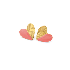 Boucles d'oreilles bi-matières coeur