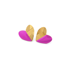 Boucles d'oreilles bi-matières coeur