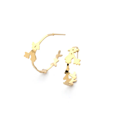 Petites boucles d'oreilles créoles Herbes folles