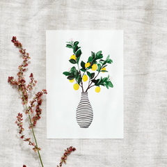 Carte postale - Vase de citrons