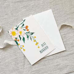 Carte de voeux Just married | Fleurs