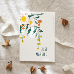 Carte de voeux Just married | Fleurs