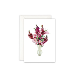 Carte de voeux Bouquet de fleurs roses
