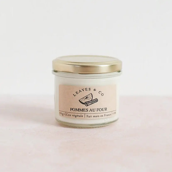 Bougie parfumée artisanale cire végétale - Pommes au four