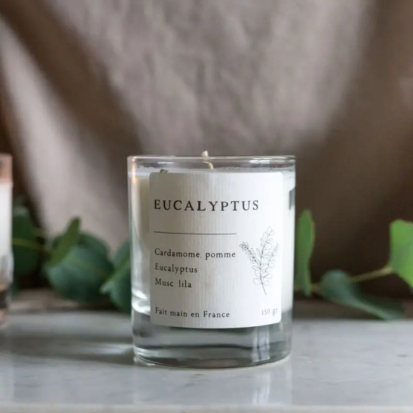 Bougie parfumée artisanale cire végétale - Eucalyptus