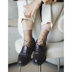 Chaussettes transparentes Nakameguro Bordeaux
