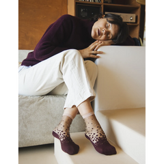 Chaussettes transparentes Nakameguro Bordeaux