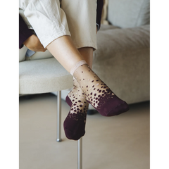 Chaussettes transparentes Nakameguro Bordeaux