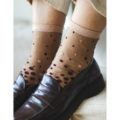 Chaussettes transparentes Nakameguro Bordeaux