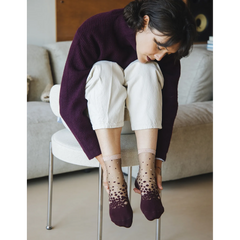 Chaussettes transparentes Nakameguro Bordeaux