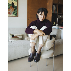 Chaussettes transparentes Nakameguro Bordeaux