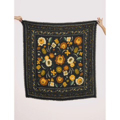 Foulard Balkans en Laine et Soie - Noir