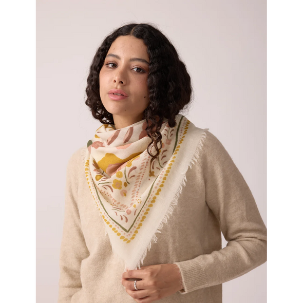 Foulard Balkans en Laine et Soie - Bronze