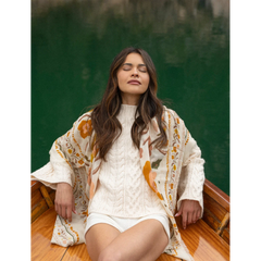 Foulard Balkans en Laine et Soie - Bronze