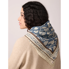 Foulard Indiennes Twill de coton - Bleu orage