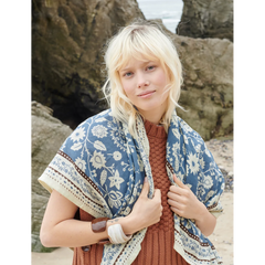 Foulard Indiennes Twill de coton - Bleu orage