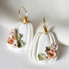 Boucles d'oreilles créoles - Citrouilles