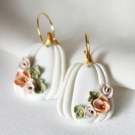 Boucles d'oreilles créoles - Citrouilles