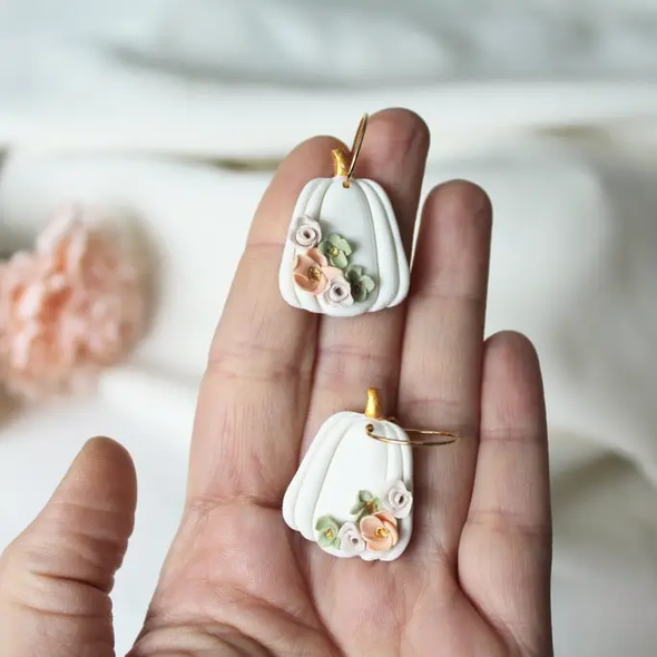Boucles d'oreilles créoles - Citrouilles