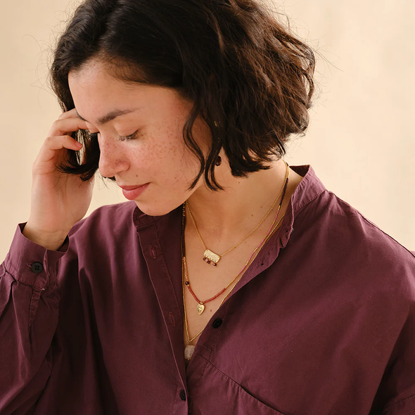 Collier Aventure Grenat
