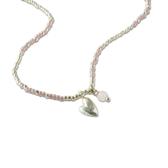 Collier Honorée Quartz Rose - Argenté