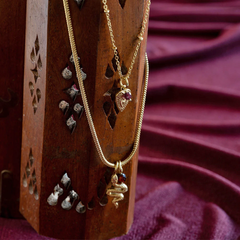 Collier Convaincu Grenat - Plaqué or