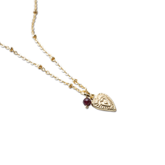 Collier Convaincu Grenat - Plaqué or