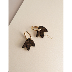 Boucles d'oreilles Bilbao - Noir doré