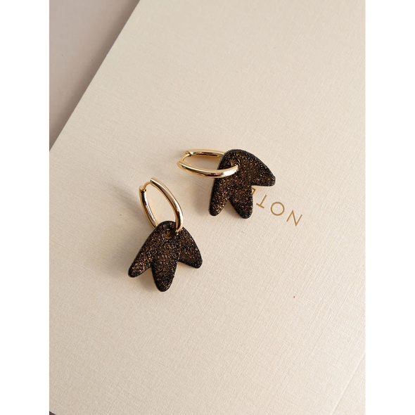 Boucles d'oreilles Bilbao - Noir doré