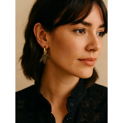 Boucles d'oreilles Bilbao - Noir doré