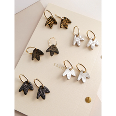 Boucles d'oreilles Bilbao - Noir doré