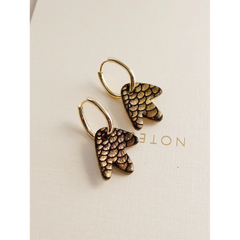 Boucles d'oreilles Bilbao - Noir bronze écailles