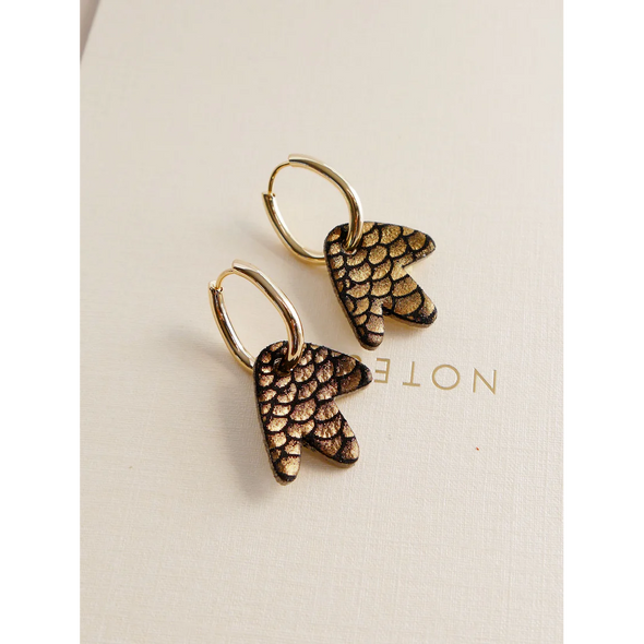 Boucles d'oreilles Bilbao - Noir bronze écailles