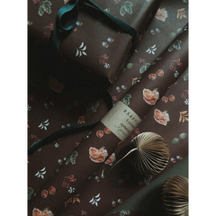 Set de 3 papiers cadeaux kraft -  Noël floral marron