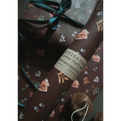 Set de 3 papiers cadeaux kraft -  Noël floral marron