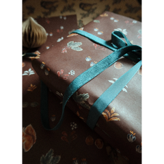 Set de 3 papiers cadeaux kraft -  Noël floral marron