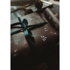 Set de 3 papiers cadeaux kraft -  Noël floral marron