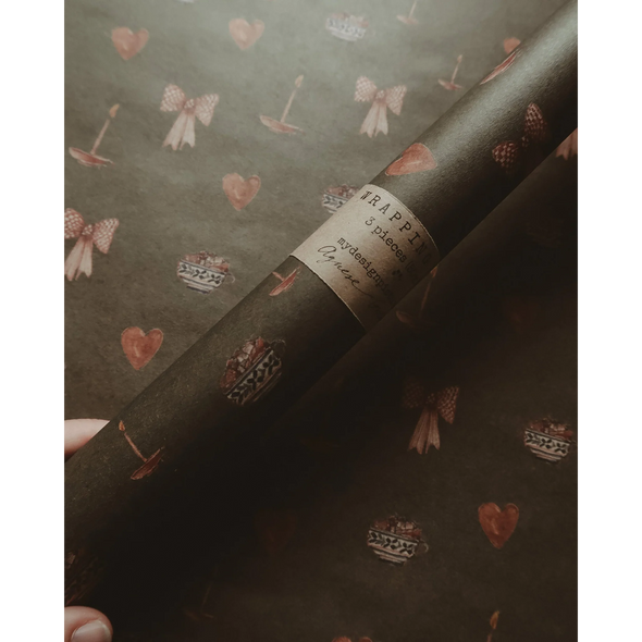 Set de 3 papiers cadeaux kraft -  Ambiance de Noël