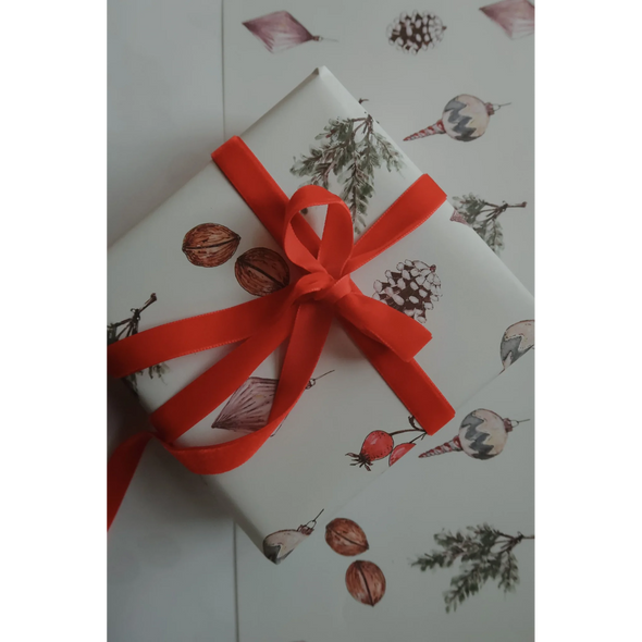 Set de 3 papiers cadeaux kraft -  Décorations Noël papier blanc
