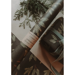 Set de 3 papiers cadeaux kraft -  Branches vertes