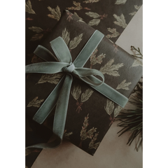 Set de 3 papiers cadeaux kraft -  Branches vertes