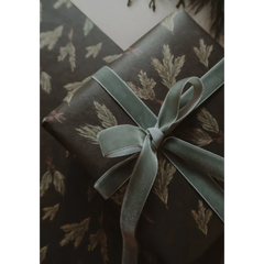 Set de 3 papiers cadeaux kraft -  Branches vertes