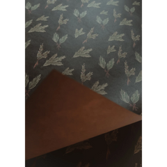 Set de 3 papiers cadeaux kraft -  Branches vertes